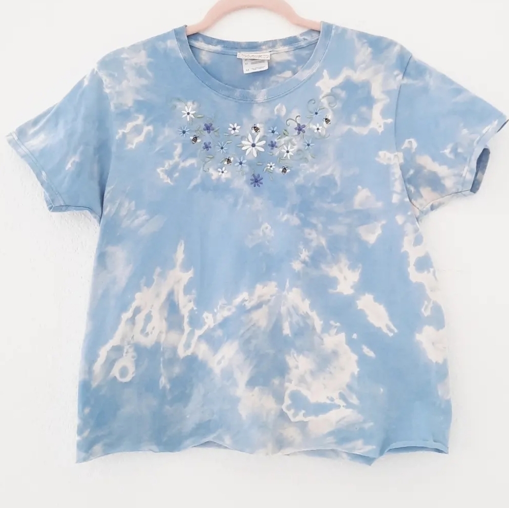 Vintage Top Stitch by Morning Sun Custom Dyed Bee Crop Top Tee M 🐝 - Picture 2 of 5